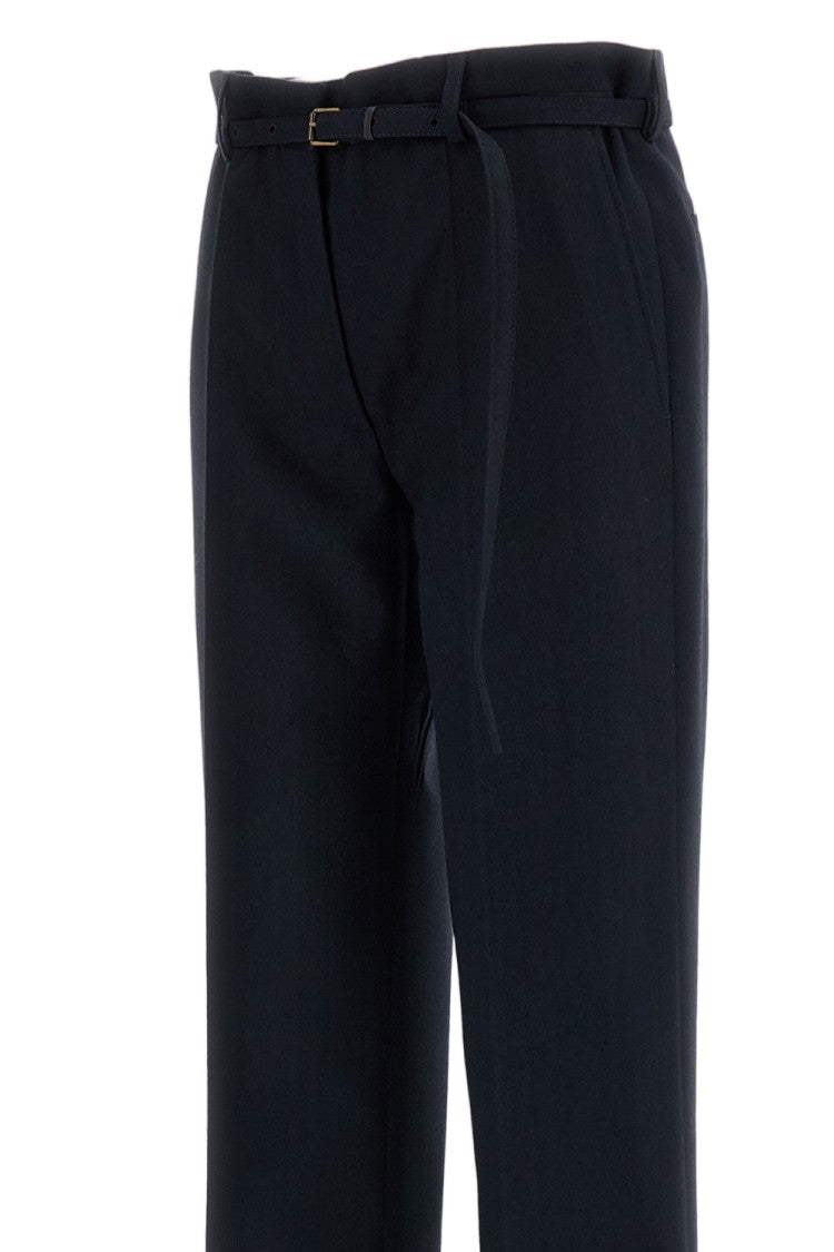 Dries Van Noten Navy Presta Straight-Leg Herringbone Pure Wool Pants
