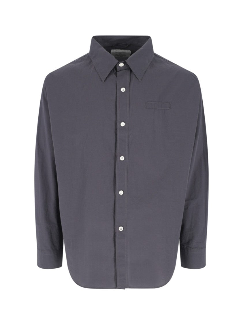Mfpen Grey Classic Collar Cotton Shirt
