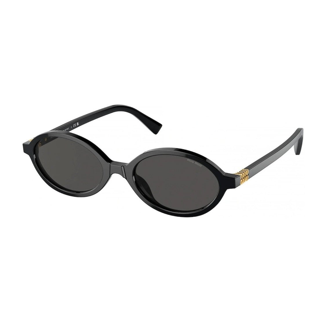 Miu Miu Black Regard Acetate Oval Sunglasses
