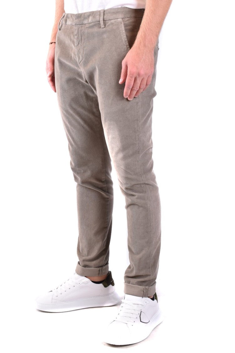 Jacob Cohen Tailored Grey Trousers With Subtle Texture And Rolled Cuffs