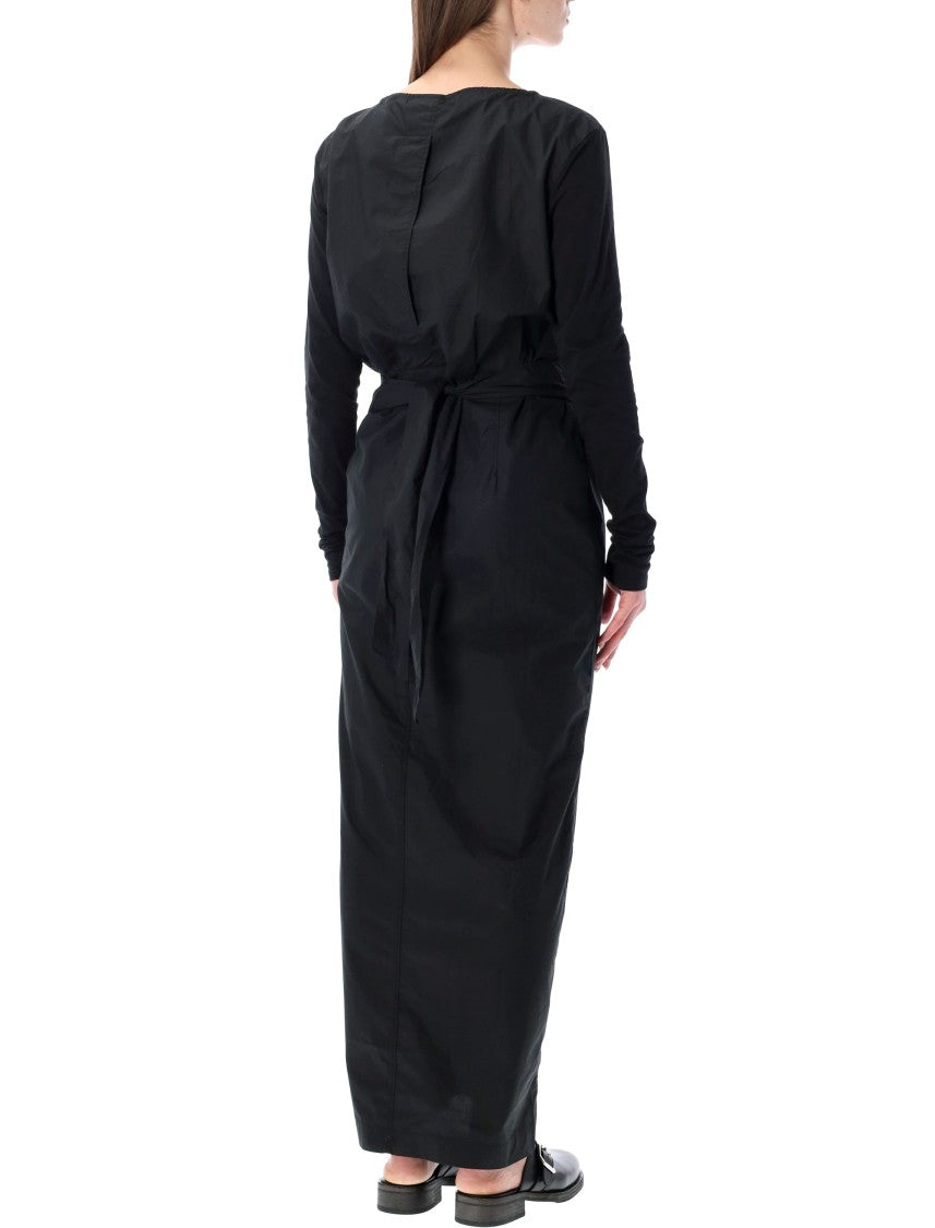 Our Legacy Void Black Twisted Wrap Jersey Dress