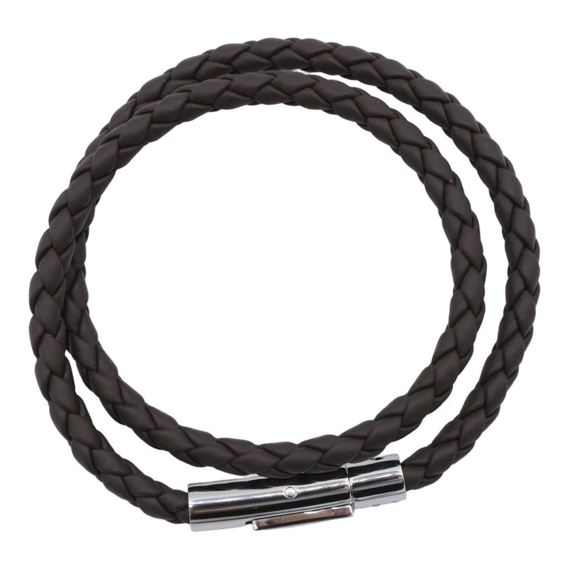 Tod's Double-Wrap Braided Bracelet With Polished Metallic Clasp