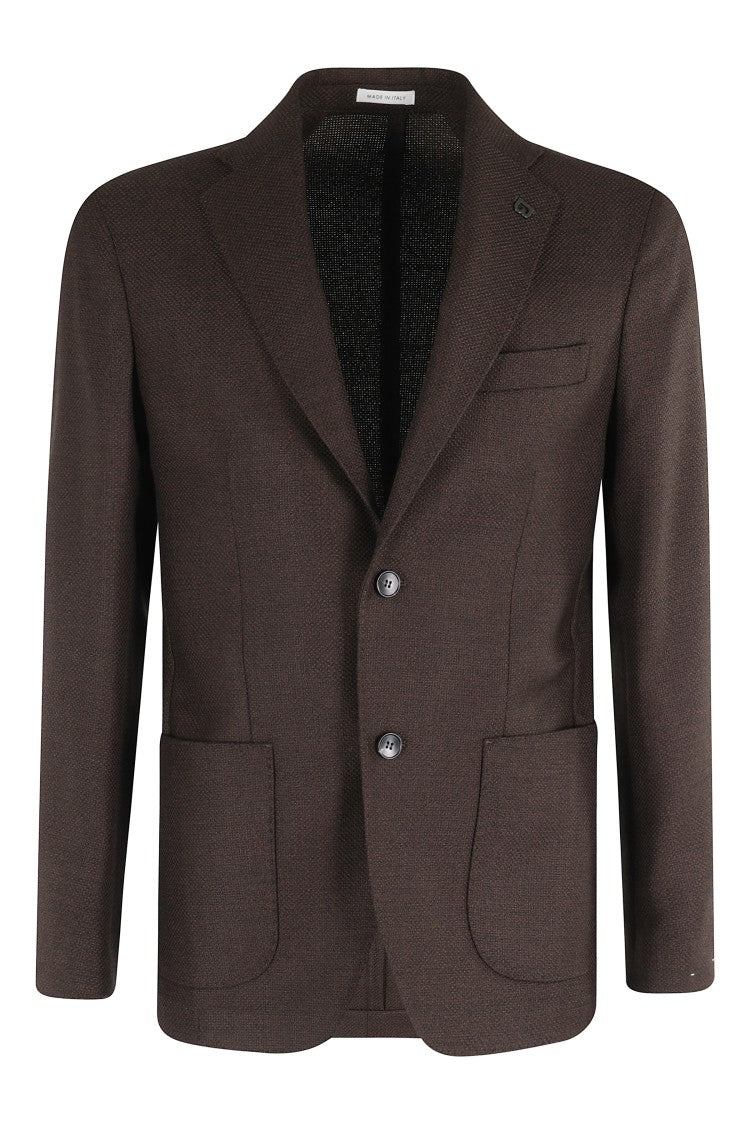 Breras Milano Tailored Brown Wool Blazer