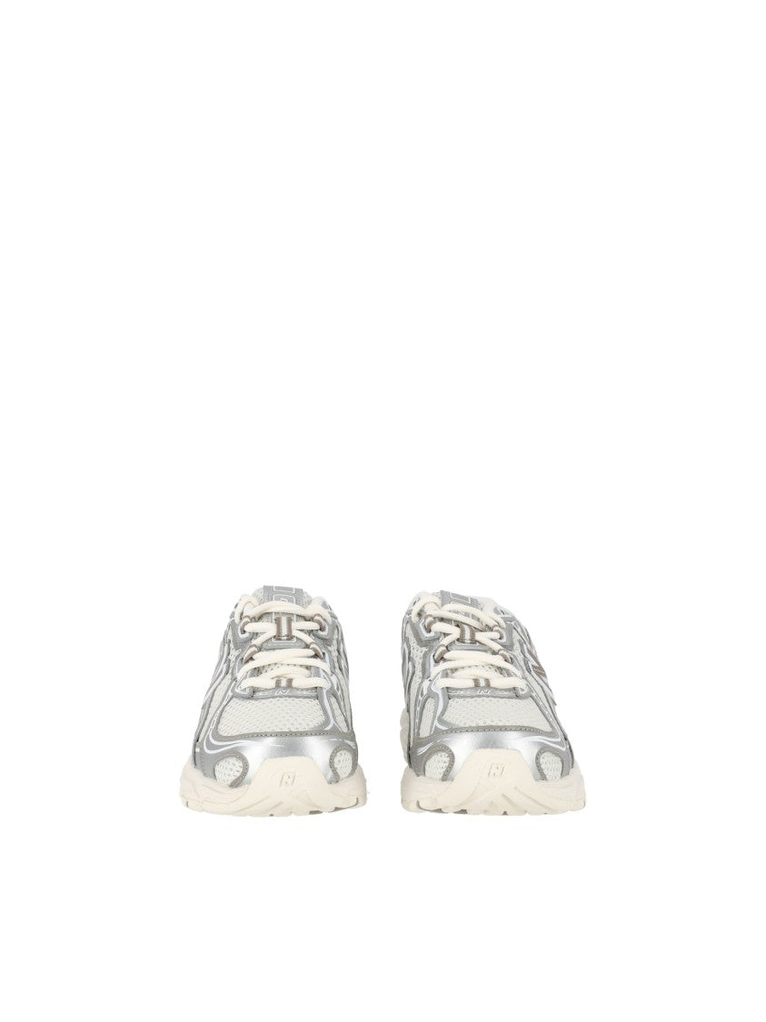 New Balance Grey/Silver Synthetic Mesh Sneakers