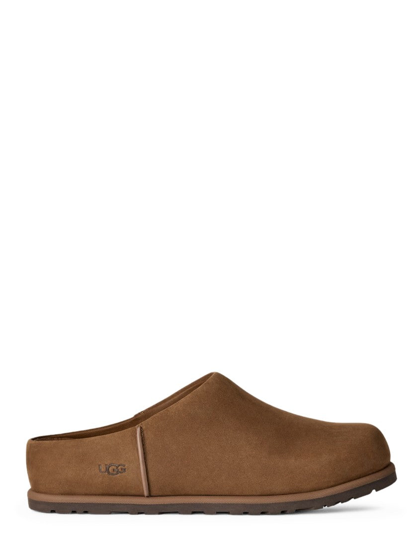 Ugg Suede Slip-On Clogs With Rounded Toe