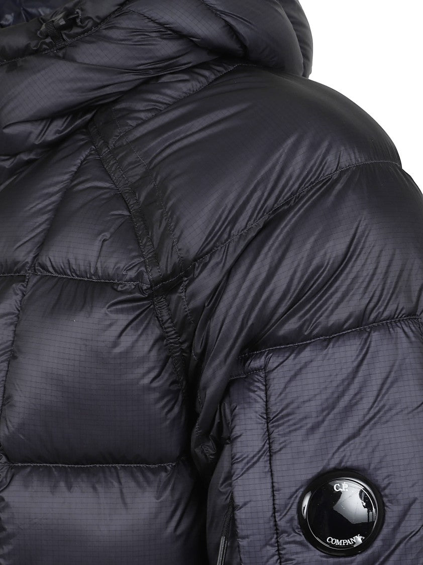 C.P. Company Medium-Length Down Jacket With Adjustable Features And Iconic Logo
