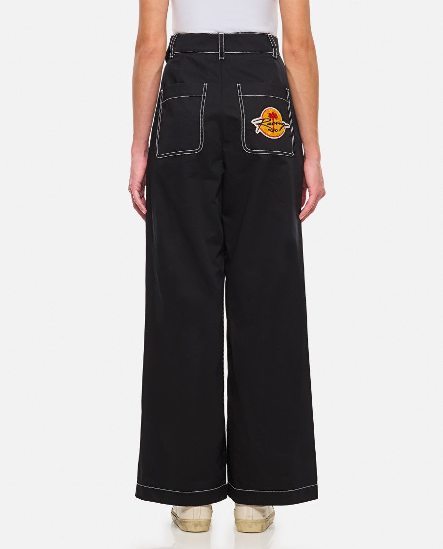 Moncler Genius Straight Fit Black Trousers With Unique Pocket Detail