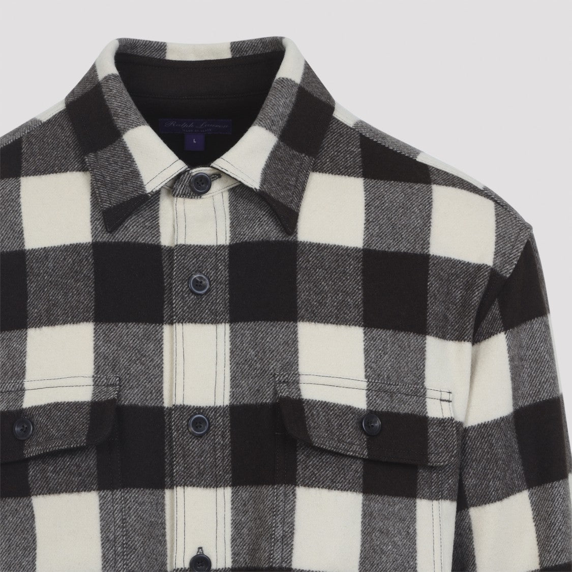 Ralph Lauren X Purple Label Dark Luggage Brown Wool Gblspt Long Sleeve Sport Shirt