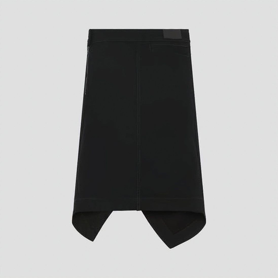 Lemaire Asymmetrical Hemline Black Denim Skirt With Unique Overlapping Detail