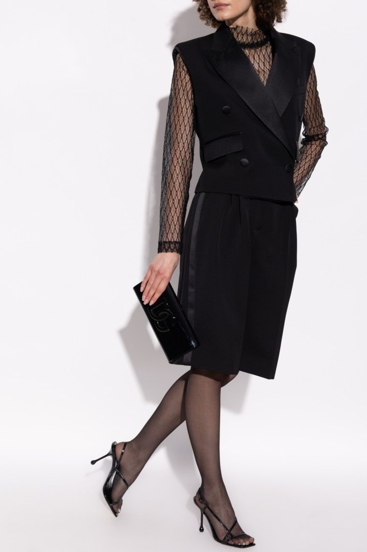 Dolce & Gabbana Tailored Wool Vest With Satin Accents