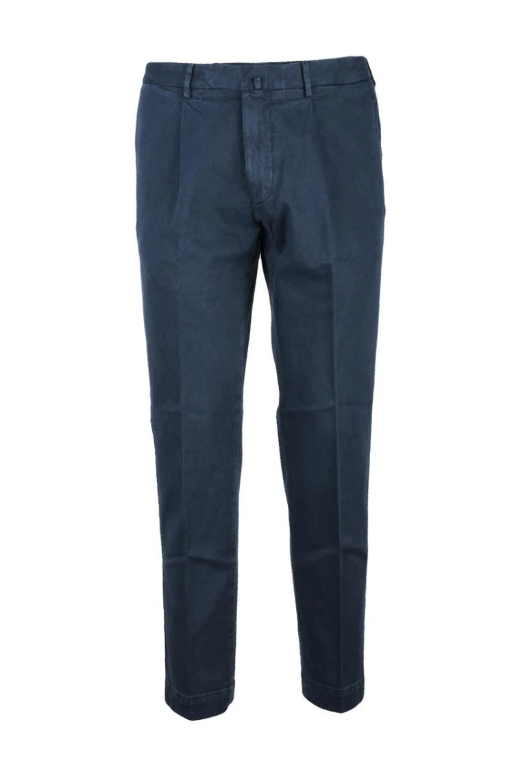 Santaniello Cotton Stretch Trousers - Blue