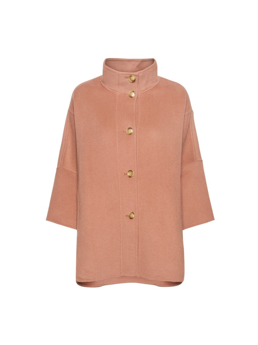 Elena Miro` Wide-Line Double Wool-Blend Cape