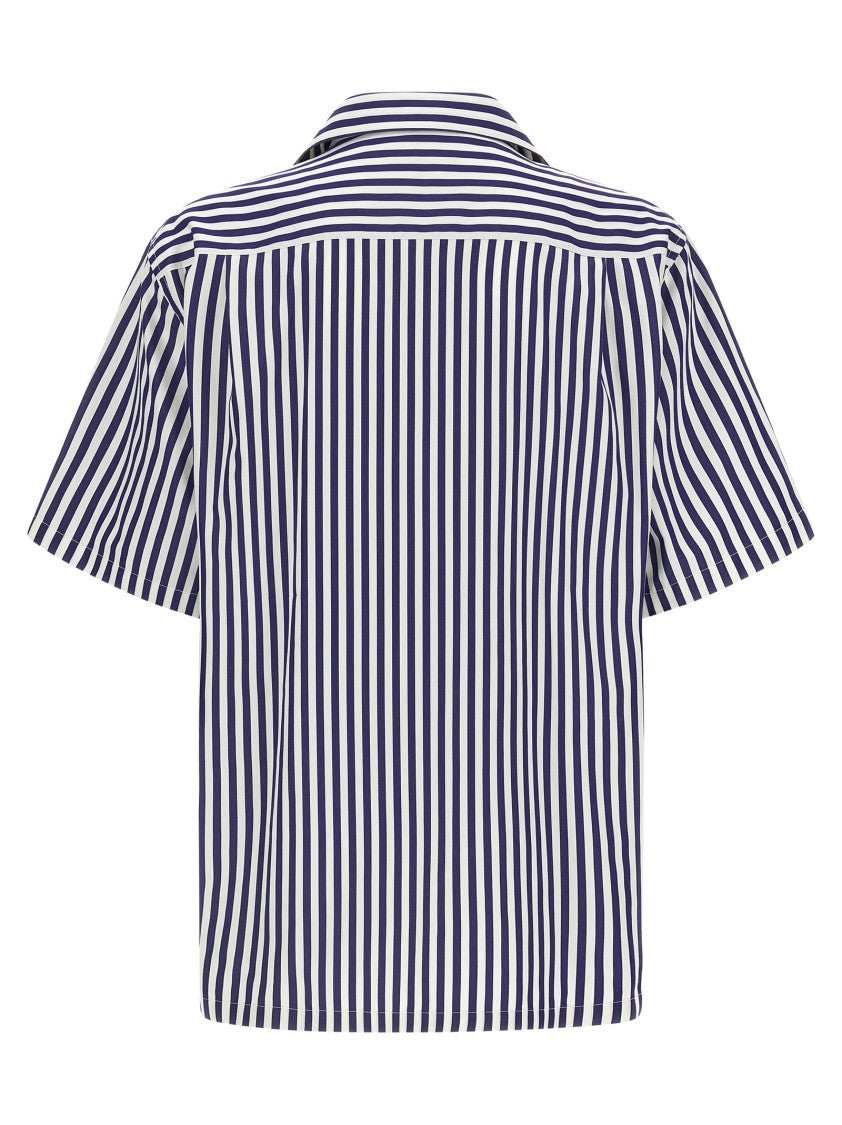 Dolce & Gabbana Striped Cotton-Silk Blend Poplin Shirt With Mother-Of-Pearl Buttons
