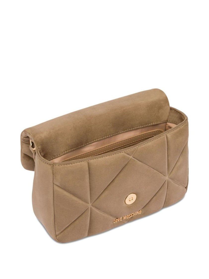 Love Moschino Structured Brown Shoulder Bag