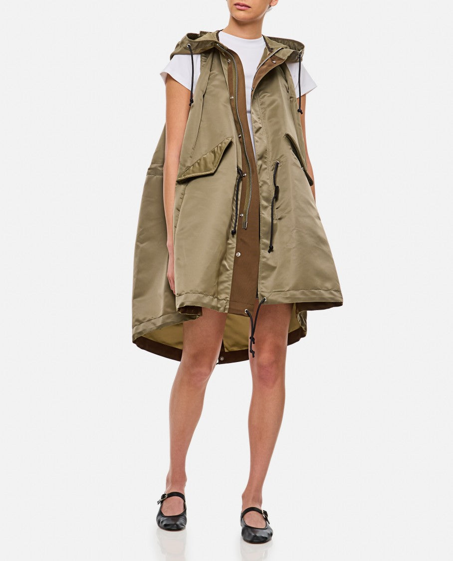 Sacai Nylon Twill Hoodie Vest