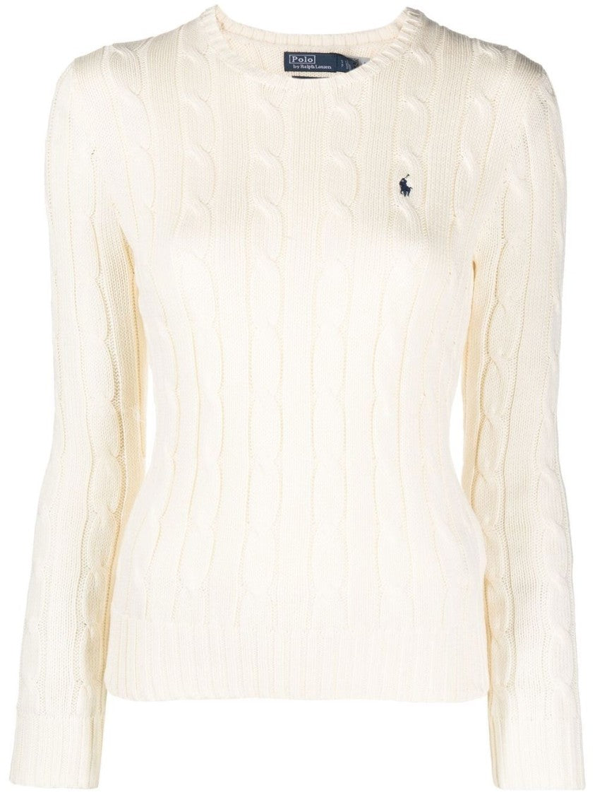 Polo Ralph Lauren Cable Knit Sweater With Signature Polo Pony Motif