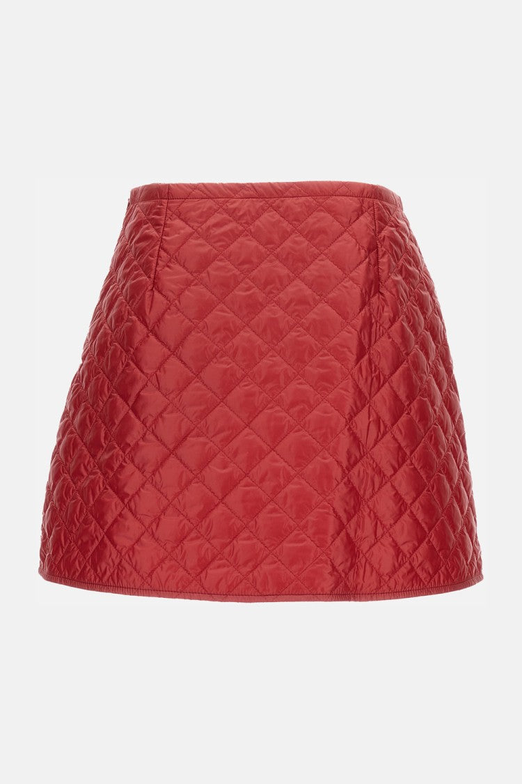 Moncler Quilted Flared Skirt With Logo Detail