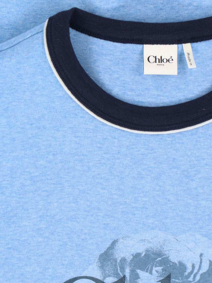 Chloé Logo T-Shirt – Light Blue