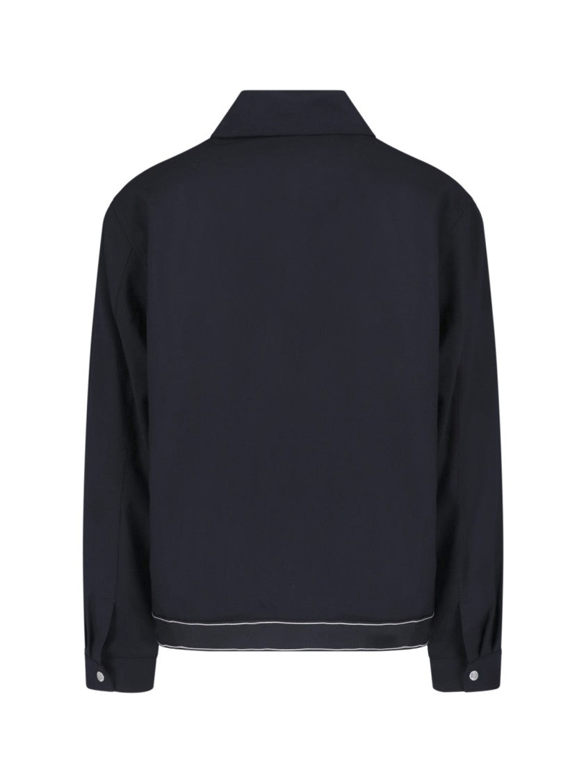 Casablanca Black Virgin Wool Zip Shirt Jacket