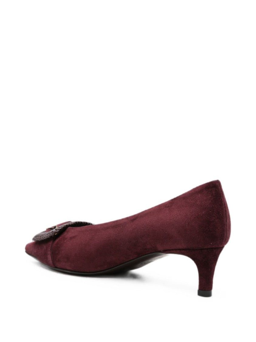 Roberto Festa Suede Kitten Heel Pumps - Burgundy