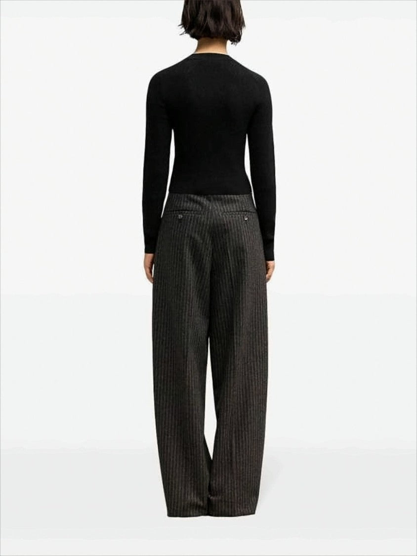 Ami Textured Knit Sweater With Classic Crew Neckline