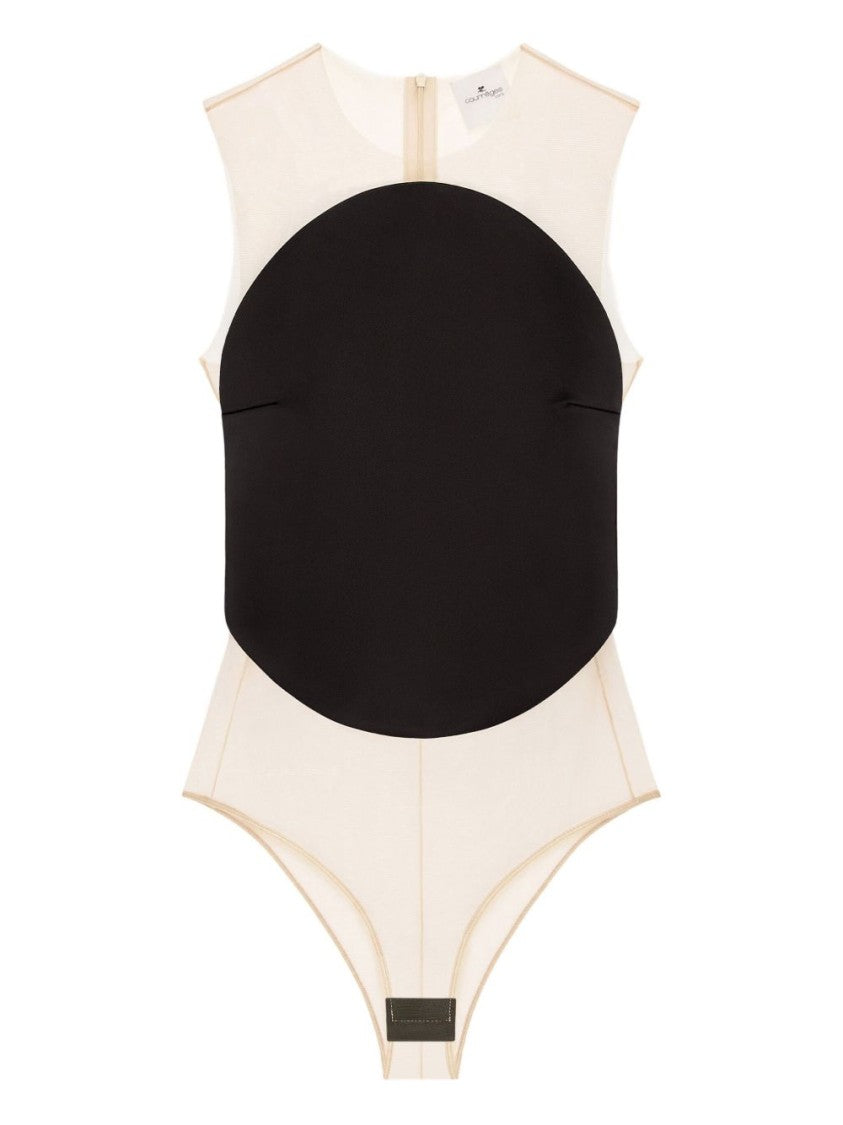 Courrèges Sleeveless Bodysuit With Bold Circular Panel