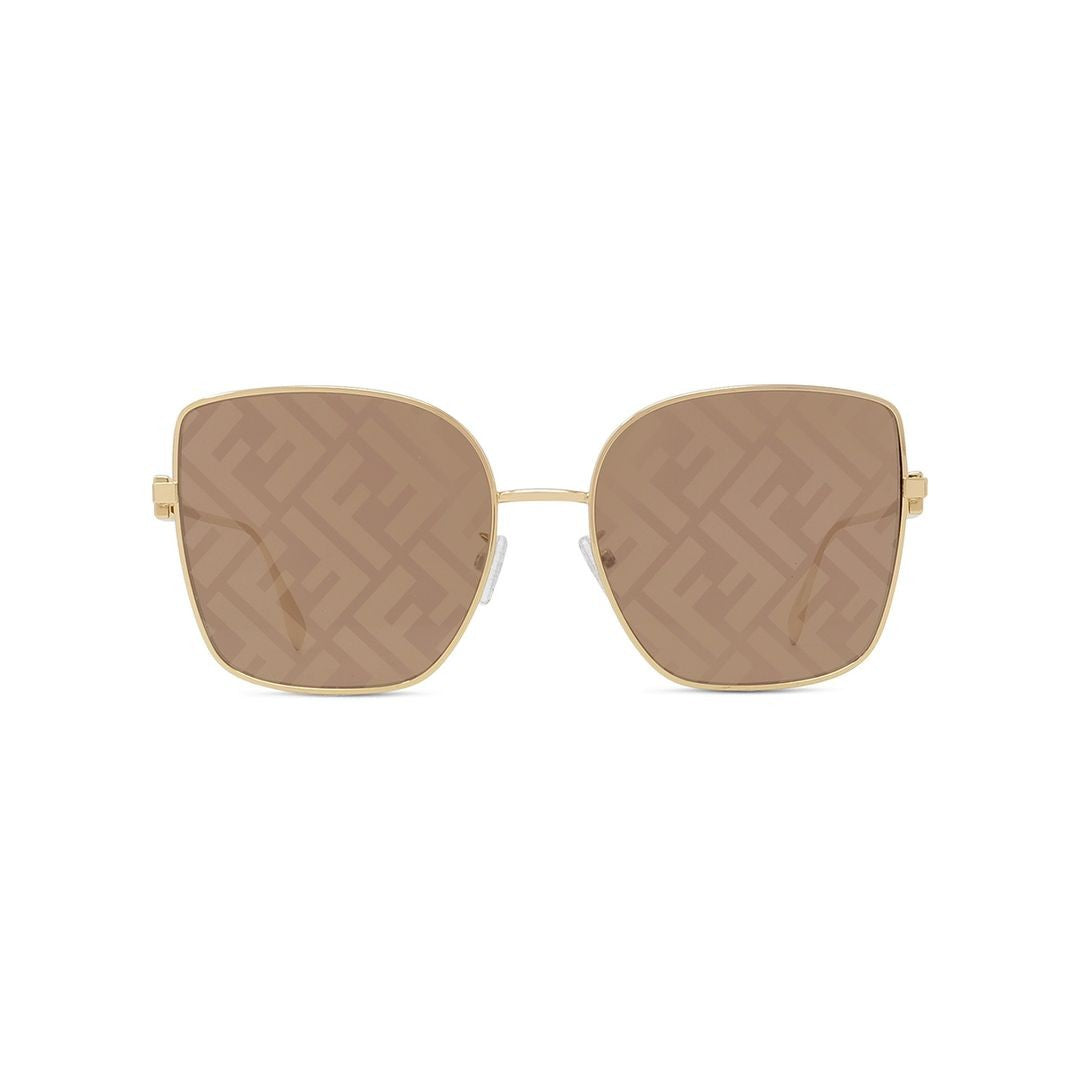 Fendi Fe40013u Square-Shaped Gold Finish Sunglasses