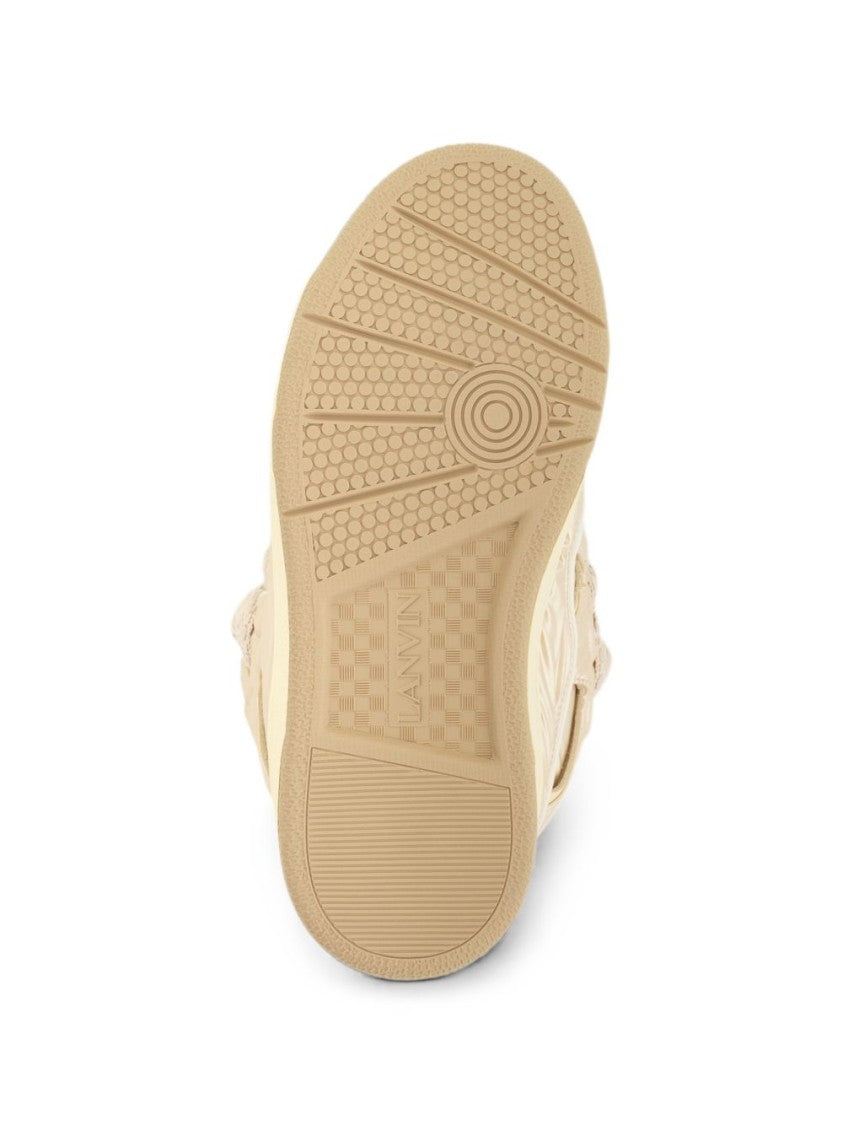 Lanvin Glossy Low-Top Sneakers With Oversized Laces