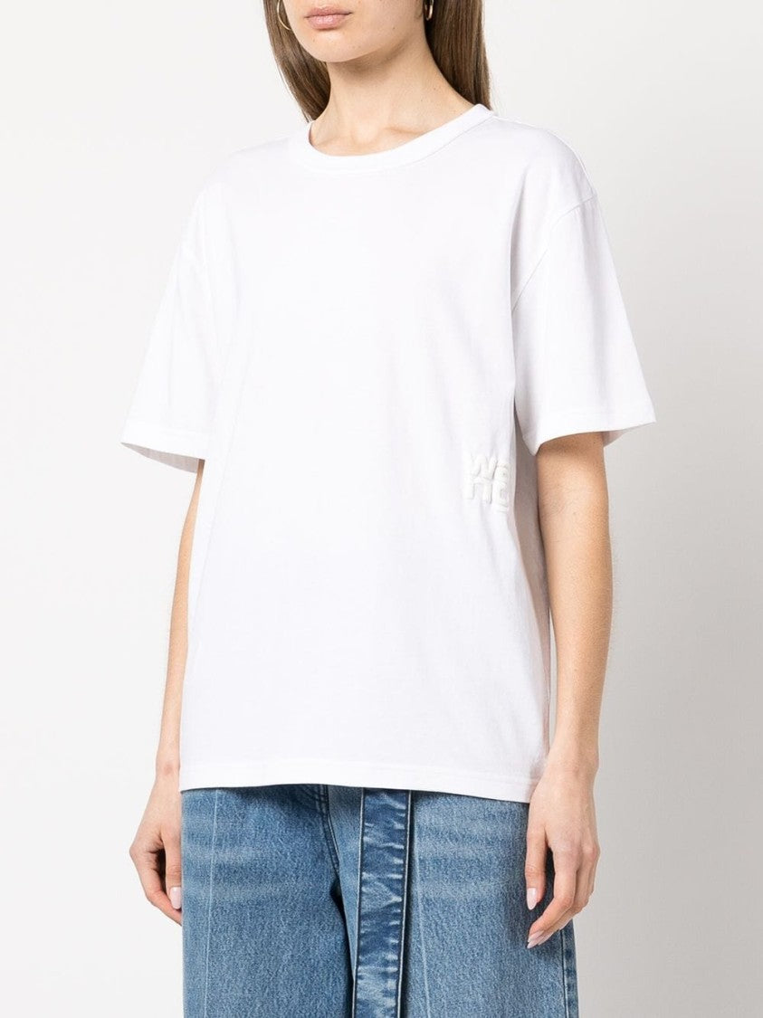 Alexander Wang White Rubberised Logo Cotton T-Shirt