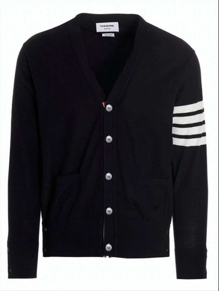 Thom Browne Classic Wool Sweater With Ribbed Cuffs And Hem