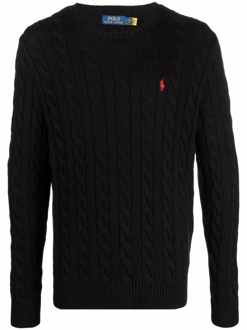 Polo Ralph Lauren Classic Cable-Knit Sweater With Ribbed Neckline
