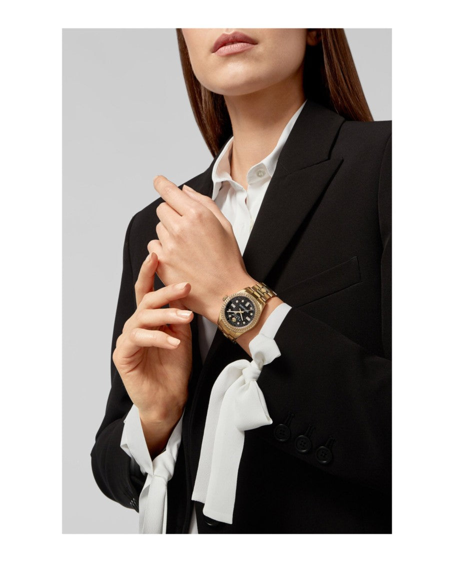 Philipp Plein Ip Yellow Gold Bracelet Watch With Black Sunray Dial