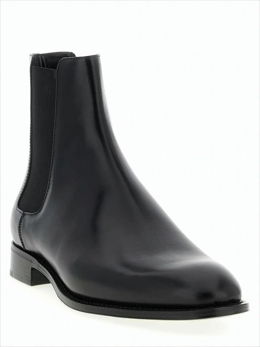 Saint Laurent Smooth Leather Ankle Boots