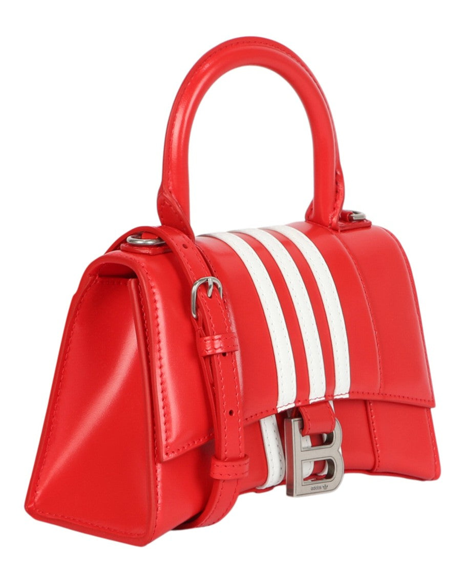 Balenciaga Hourglass-Structured Striped Shoulder Bag With Silver Accents