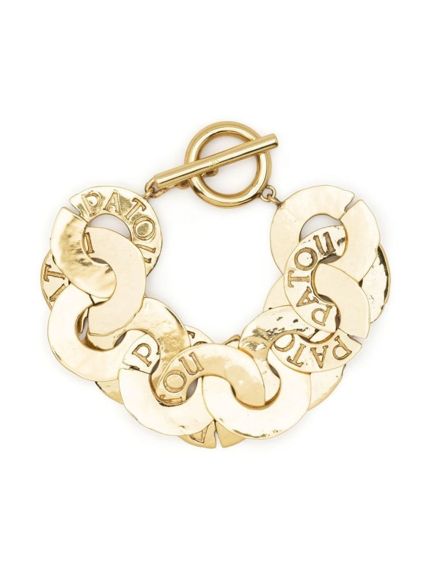 Patou Hammered-Effect Gold-Plated Coin Bracelet