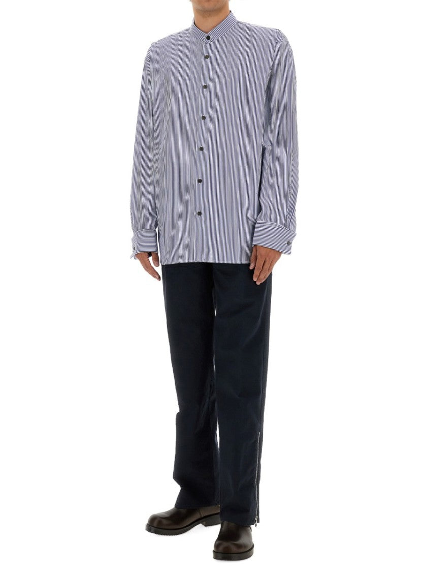 Dries Van Noten Vertical Stripe Long-Sleeve Casual Shirt