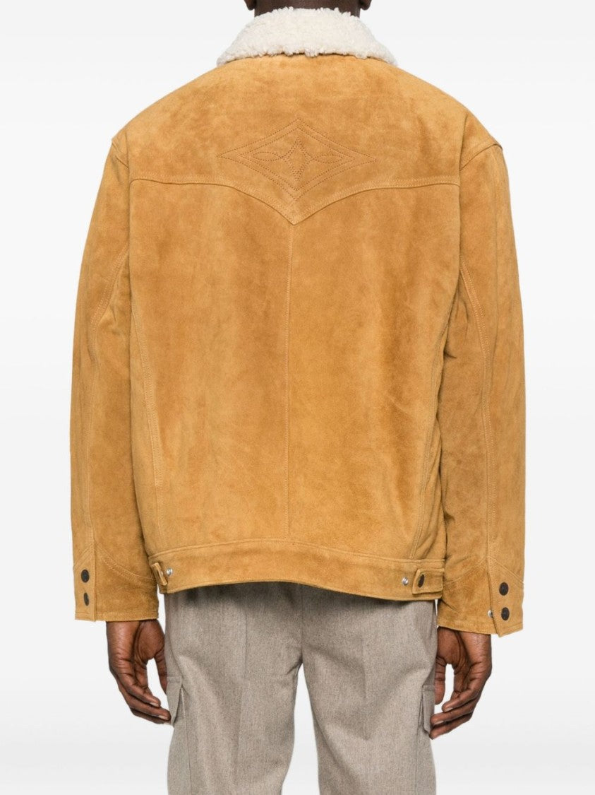 Levi's Yellow Suede Jacket With Plush Shearling Collar