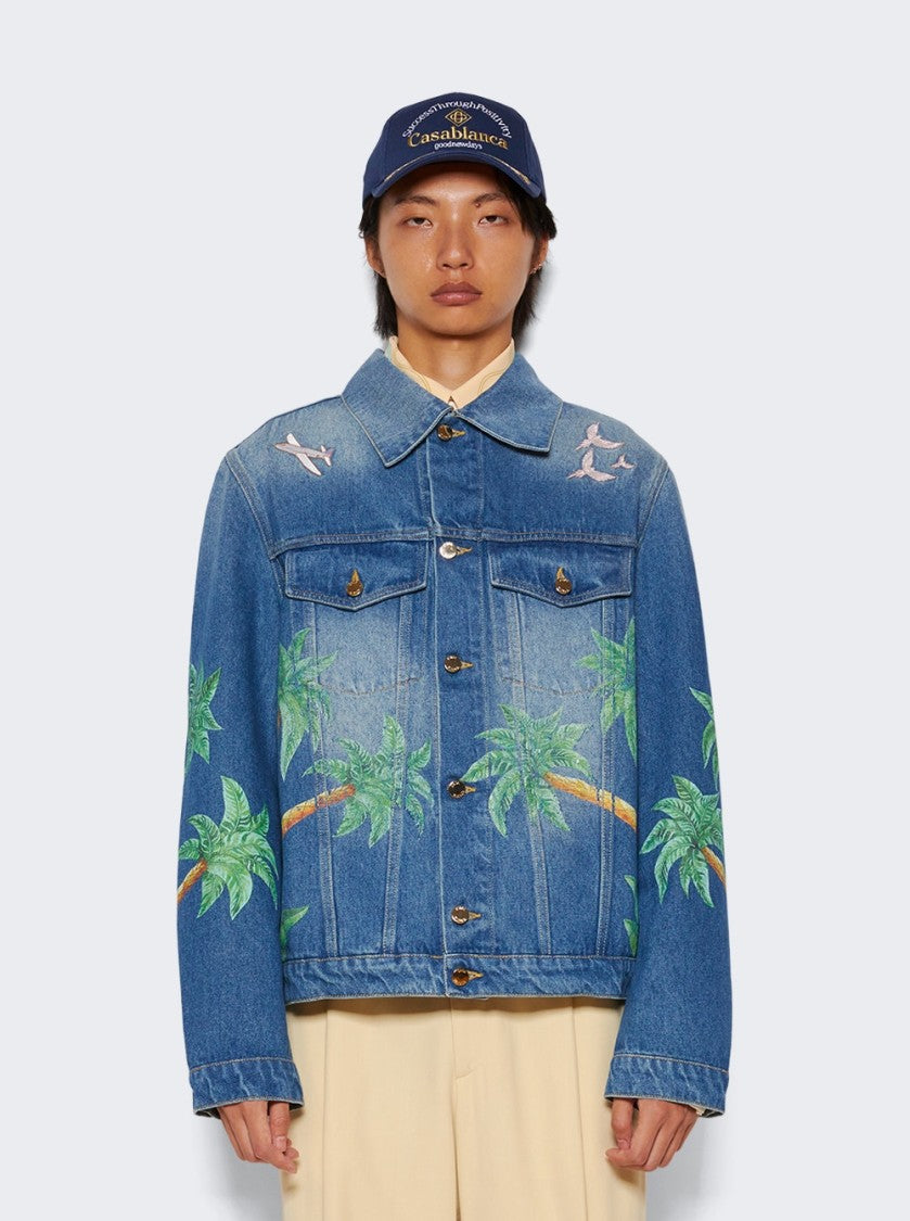 Casablanca Tennis Club Denim Jacket Blue