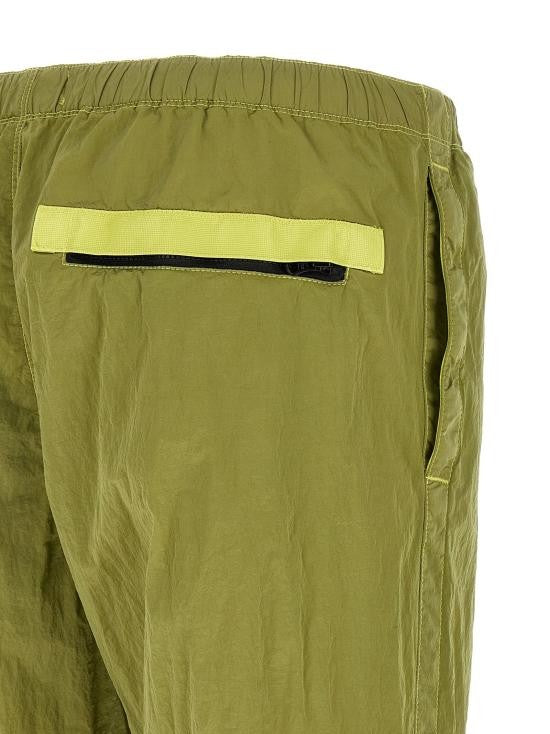 Stone Island Straight Pants With Elastic Waistband And Functional Details