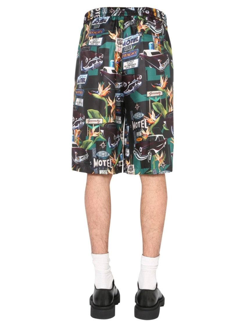 Givenchy Printed Silk Bermuda Shorts