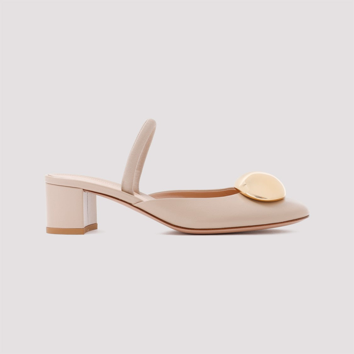 Gianvito Rossi Mousse Beige Nappa Leather Slingback Pump