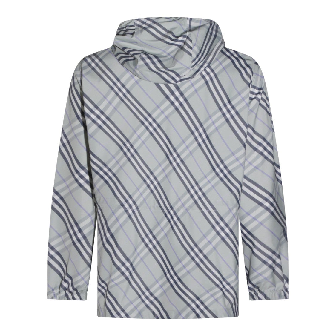 Burberry Light Grey Hooded Check Jacket