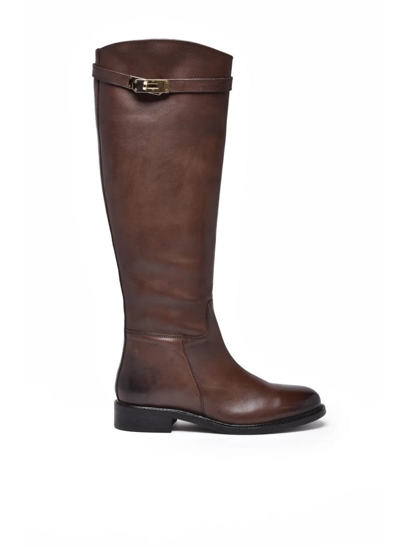 Metisse Brown Leather Riding Boots