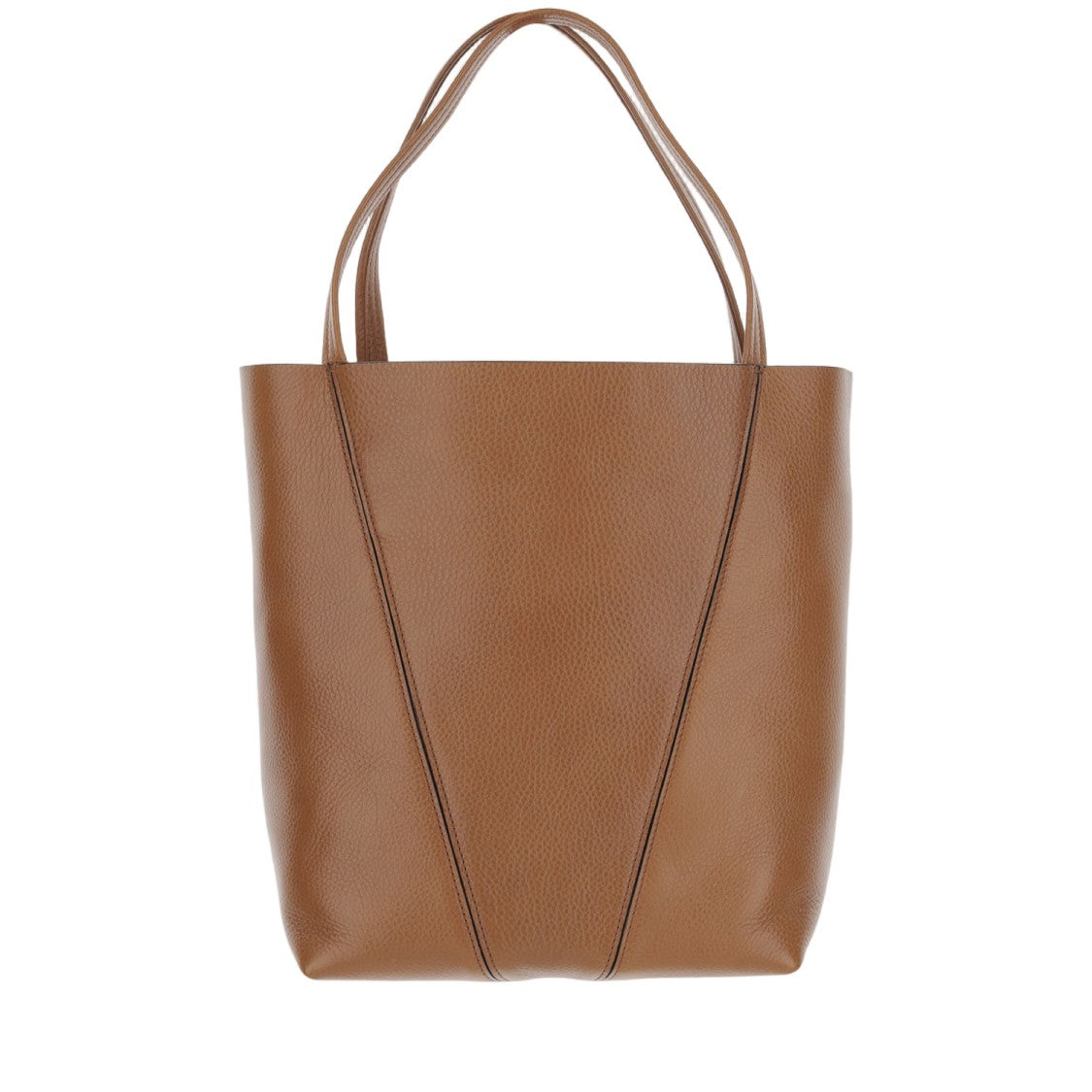 Chloé Structured Maroon Leather Spin Tote Bag