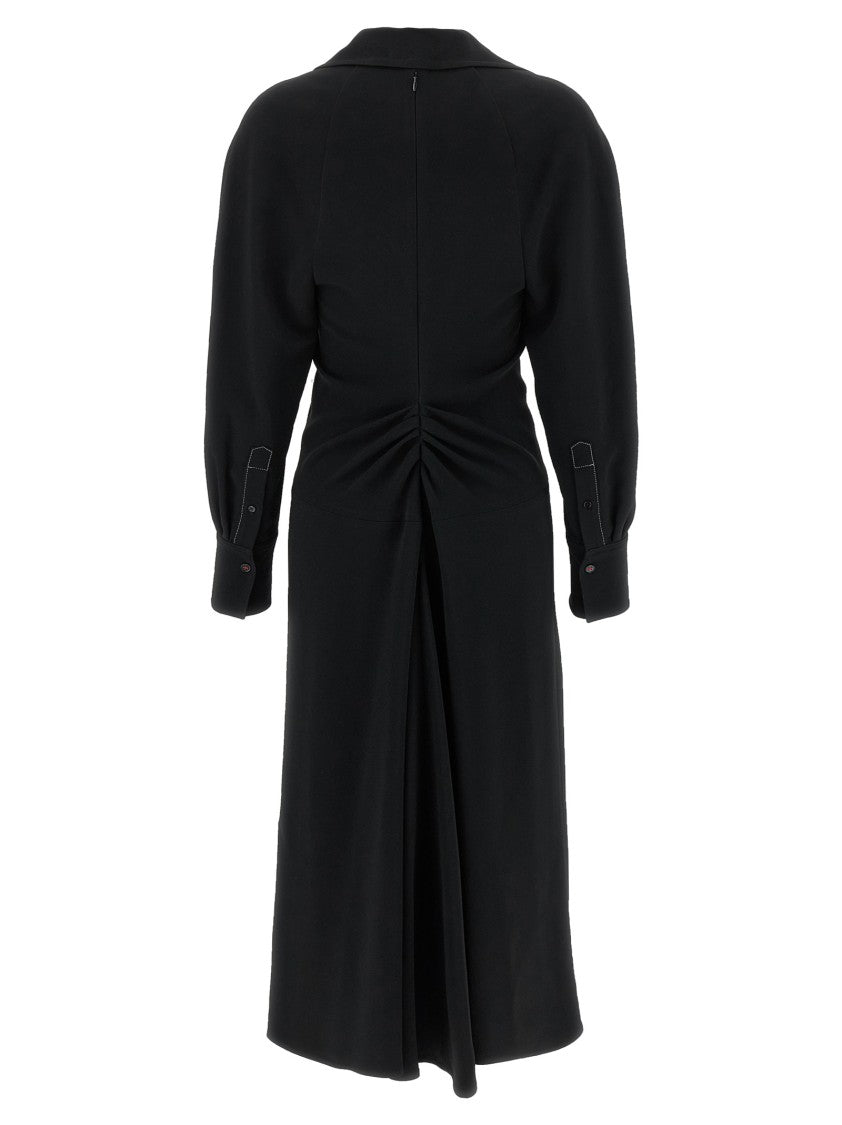 Victoria Beckham Long Sleeve Polo Collar Midi' Dress
