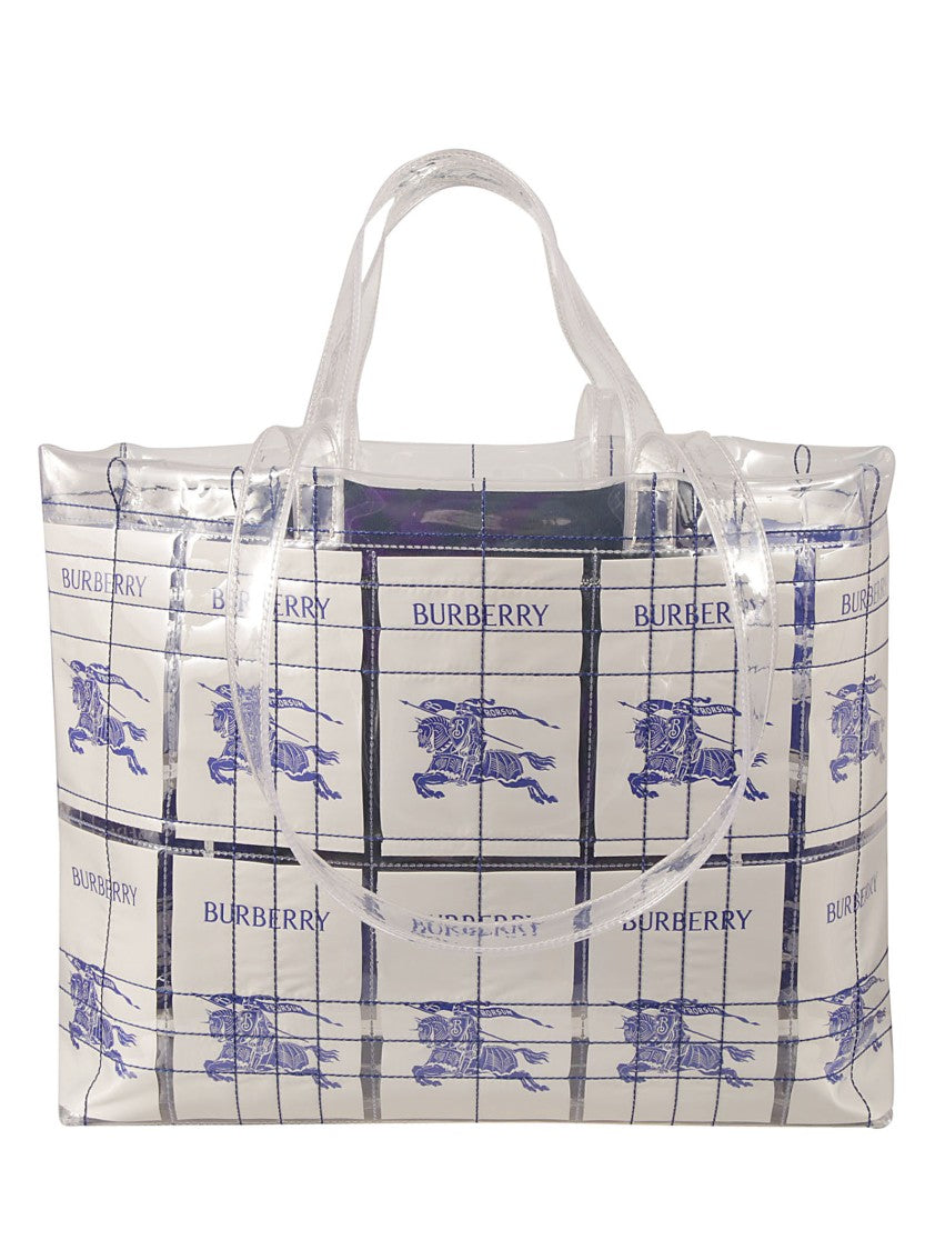Burberry Transparent Structured Bag With Classic Equestrian Motif