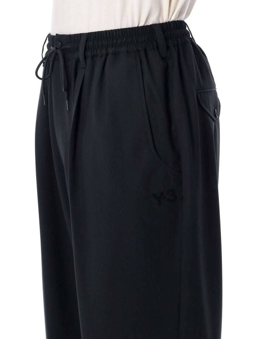 Y-3 Wide-Leg Wool Blend Joggers With Elastic Waistband