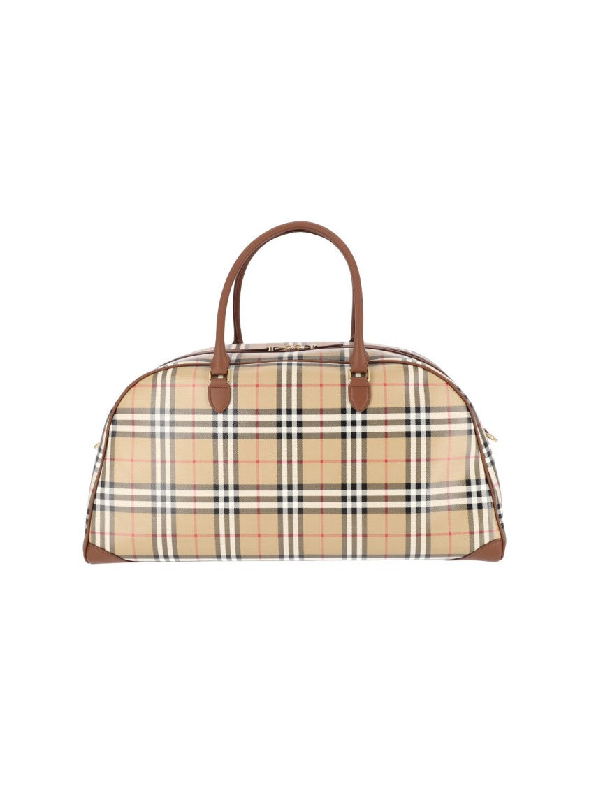 Burberry Multicolor Check Cotton Canvas Travel Bag