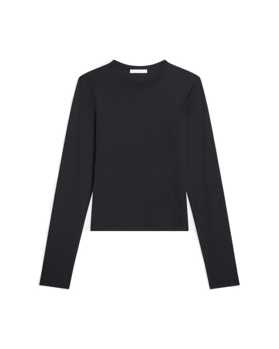 Helmut Lang Cropped Long-Sleeved Top With Crew Neckline