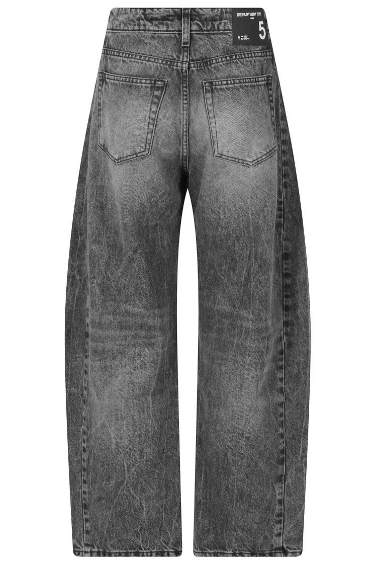 Department 5 Straight-Leg Black Jeans With Curved Silhouette And Five-Pocket Design